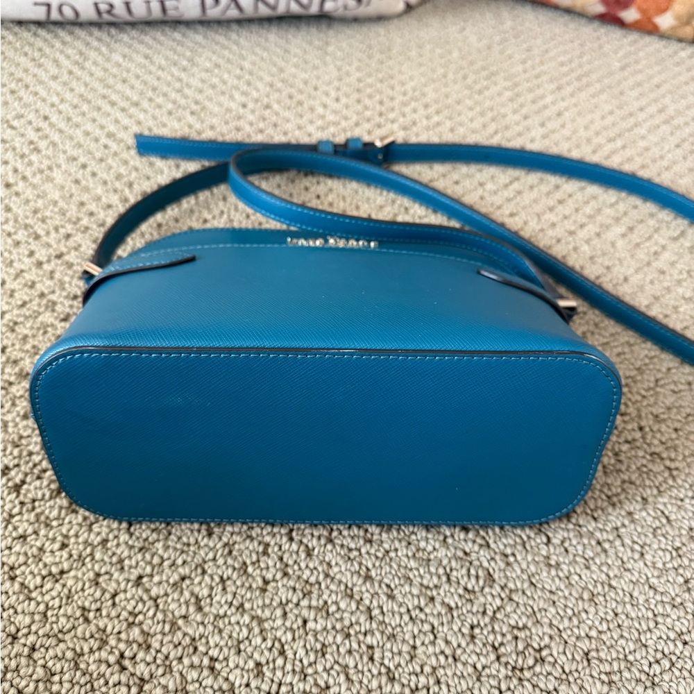 Kate Spade Staci Dome Saffiano Leather Dark Peacock Teal Crossbody Bag - Picture 6 of 7